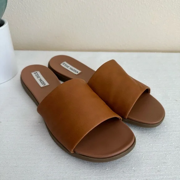Steve Madden Shoes Steve Madden Kailey Brown Leather Slide